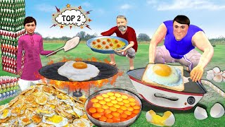 1000 Eggs IronBox Bread Omelette Cooking Egg Fry Hindi Kahani Hindi Moral Stories Funny Comedy Video [upl. by Enaols]