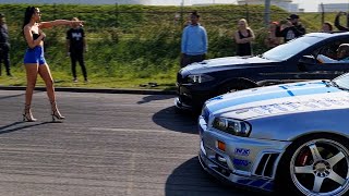 STRAATRACE MET DE NISSAN SKYLINE R34 GAAT FOUT [upl. by Clein48]