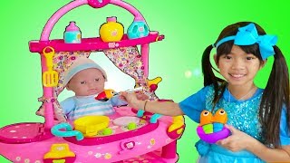 Emma Pretend Play w Little Cry Baby Doll Nursery Play House Playset [upl. by Bresee274]