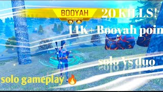 New br rank full gameplay 🔥 20 KILLS in solo vs duo mode 🎯14kbooyah points in 1 match 🎮free fire [upl. by Fara]