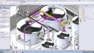 Creating Piping Automatically in SolidWorks [upl. by Llesig]