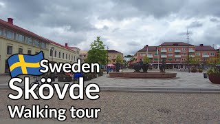 Sweden walking tour of Skövde The center the university area and the Boulognerskogen park [upl. by Weinreb]