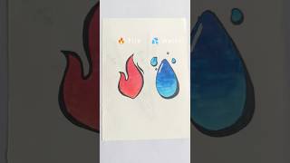 🔥 VS 💦 Painting with brush pen satisfying art painting [upl. by Lehar579]