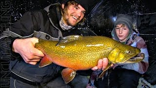 Sightfishing Ice Tiger Trout  Uncut Angling  January 23 2014 [upl. by Nivri626]