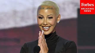 ‘Thank You For Your Service Dad’ Amber Rose Gives Shout Out To Her Father During RNC Speech [upl. by Eenitsed]