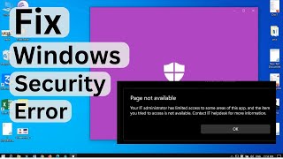 windows security error windows 10 11  Your IT administrator has limited access  sr tech 360 [upl. by Hayse]