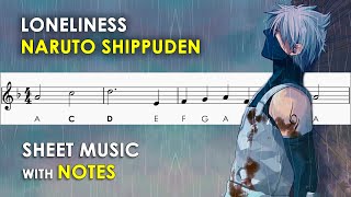 Loneliness  Naruto Shippuden OST  Sheet Music with Easy Notes for Recorder Violin Tutorial [upl. by Iorio]