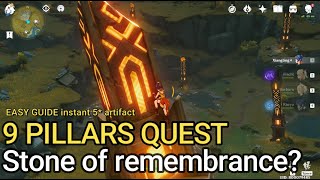 9 pillars Genshin Impact Quest Guide Stone of Remembrance  Boss Fight [upl. by Nilrev]