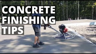 Concrete Finishing Tips For Beginners  Power Troweling Floors [upl. by Franciskus221]