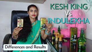 Kesh king vs Indulekha hair oil comparison  My honest review and experience in Hindi [upl. by Nylhtac550]