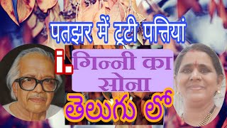 GINNI KA SONAA  PATJHAR KI TOOTI PATTIYAAN Xhindiगिन्नी का सोनाCLASS ROOM EXPLANATIONతెలుగులో [upl. by Ahsikyw]