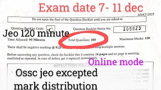 ossc Jeo exam expected mark distribution [upl. by Eissert]