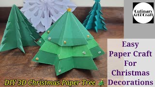 DIY 3D Christmas Paper Tree For Christmas Decorations  Paper Christmas Tree [upl. by Ellivnarg231]