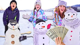 WHO CAN BUILD THE BEST SNOWMAN WINS 1000  JKREW [upl. by Moises609]