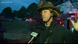 Vacant home catches fire in Virginia Beach [upl. by Lacey373]