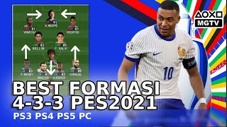 Formasi Terbaik 433 Pes2021 Update 2024 PS3 PS4 PS5 PC [upl. by Clarisa539]