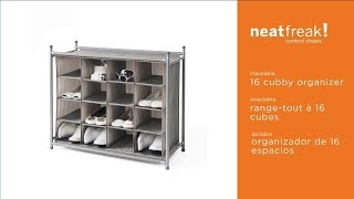 5018 neatfreak Stackable 16 Cubby Shoe Organizer assembly instructions [upl. by Joyann898]