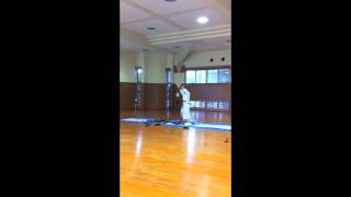 Okinawa Budokan Koden HachimanRyu Jissen BattoJutsu cutting event [upl. by Esital666]