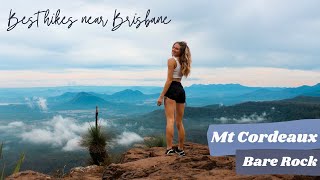 Climbing the Mount Cordeaux summit  Bare Rock hike Best walks near Brisbane Main Range NP [upl. by Illa128]