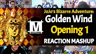 JoJos Bizarre Adventure Golden Wind Opening 1  Reaction Mashup [upl. by Anauqahs]