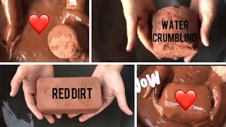 ASMR  175 ReD Dirt Water Crumbling 💦 2 In 1 Video [upl. by Akerdnahs]