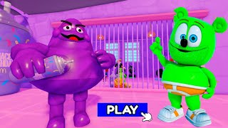 GRIMACE VS GUMMY BEAR BARRYS PRISON RUN  New Update Roblox  All Bosses Battle FULL GAME roblox [upl. by Aziaf160]