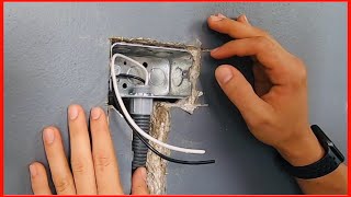 Como añadir o instalar un receptáculo eléctrico a una pared de cemento [upl. by Alimrahs230]