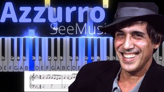 Azzurro  Easy  Adriano Celentano  Piano tutorial  with sheet music [upl. by Dnomyaw147]