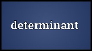 Determinant Meaning [upl. by Urias]