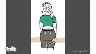 Gym girl gets gassy and poop herself fart animation [upl. by Yraunaj]