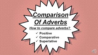 Comparison of Adverbs Comparative and Superlative Adverbs English Grammar [upl. by Mailliwnhoj]