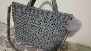 rosaparlato borsauncinetto Borsa Puff uncinettobolsa de crochetحقيبة الكروشيه [upl. by Dralliw]