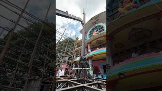 Khairatabad Ganesh 70Feet Poll Fixed With Crane  Khairatabad Ganesh 70 Feet Ganpati Hyderabad [upl. by Teodor]