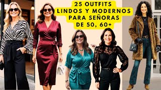 😍25 LOOKS MODERNOS BELLOS y faciles para señoras de 50 60 y mas [upl. by Acirem]