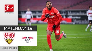 VfB Stuttgart  RB Leipzig 02  Highlights  Matchday 19 – Bundesliga 202122 [upl. by Eleumas]