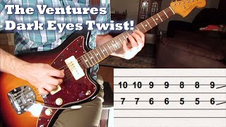 Guitar solo Dark Eyes Twist  Ventures cover with TABS [upl. by Kery]