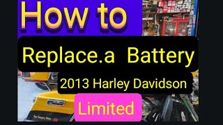 How to replace battery 2013 Harley Davidson 269 [upl. by Holton]