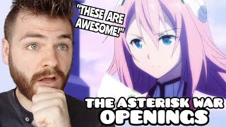 REACTING TO The Asterisk War Openings amp Endings 12  ANIME REACTION [upl. by Atil]