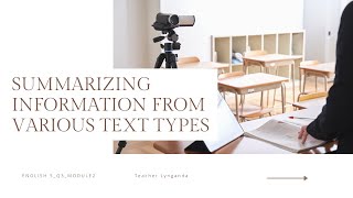 Summarizing Information from Various Text Types [upl. by Picardi]