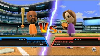 Wii Sports  Baseball Matt Vs Elisa [upl. by Nyroc]