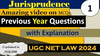 Jurisprudence MCQs  PYQs UGC NET LAW 2024  🔥🔥PART 1  20222018 [upl. by Roberta]