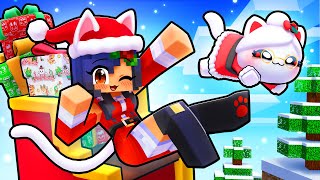 Playing as a SANTA KITTEN in Minecraft [upl. by Nauwaj]