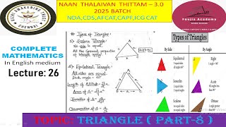 Triangles Part8 Lecture26 cdsmaths sscmaths in English medium for all competitive exams [upl. by Vic]