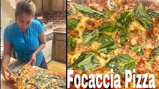 Making homemade Focaccia Pizza FOCACCIAPIZZA pizza Homemade [upl. by Euf927]