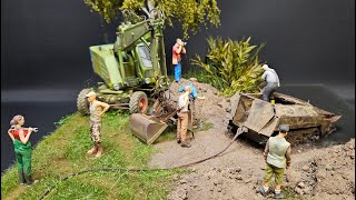 SdKfz 250 Bergung Diorama  SdKfz 250 Salvage Diorama [upl. by Bomke]