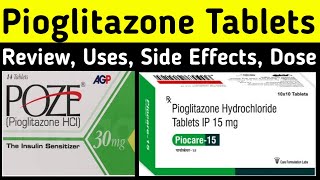 Pioglitazone 15 mg 30 mg Uses in Hindi  Pioglitazone Mechanism of Action Side Effects Dose [upl. by Laural]