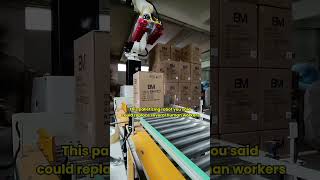 This palletizing robot you said could replace several human workers robotization roboticassembly [upl. by Annij]