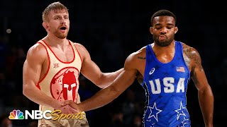 Kyle Dake SHOCKS Jordan Burroughs at Olympic wrestling trials  NBC Sports [upl. by Ahsitniuq]