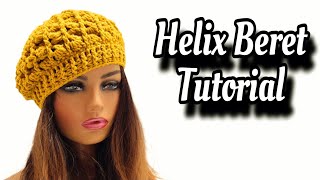 Crochet Beret Style Hat Tutorial  The Helix Beret 🧶✨ [upl. by Stearn]