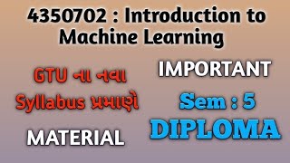 4350702  Introduction to Machine Learning  GTU New Syllabus Chapter wise Important Question Bank [upl. by Natalya356]